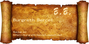 Burgreth Bercel névjegykártya
